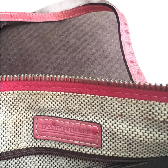 Dooney & Bourke Pink Ostrich Genuine Leather Purse Bag No Fob Rare VTG Retro - Picture 5 of 8